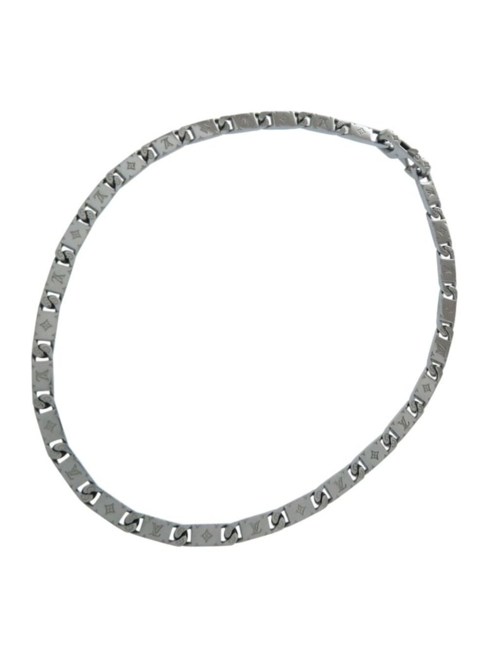 Louis Vuitton Tide Up Monogram Silver Necklace
